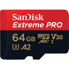 Paměťová karta SanDisk Extreme Pro microSDXC UHS-I U3 A2 200R/90W 64GB (class 10) +adaptér