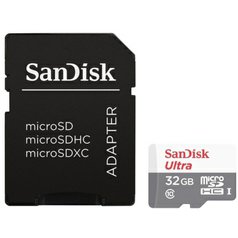 Paměťová karta Sandisk Ultra microSDHC UHS-I 100MB/R 32GB (class 10) + adaptér
