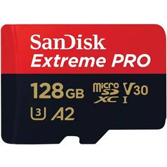 Paměťová karta SanDisk Extreme Pro microSDXC UHS-I U3 A2 200R/90W 128GB (class 10)+adaptér