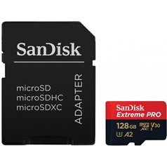 Paměťová karta SanDisk Extreme Pro microSDXC UHS-I U3 A2 200R/90W 128GB (class 10)+adaptér