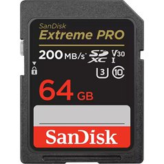 Paměťová karta Sandisk Extreme PRO SDXC UHS-I V30 200MB/s 64GB (class 10)