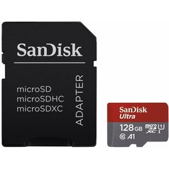 Paměťová karta SanDisk Ultra microSDXC UHS-I 140/R 128GB (class 10) + adaptér