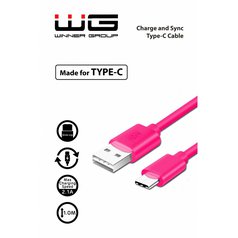 Datový kabel WG USB/USB-C (2.1A) 1m Pink