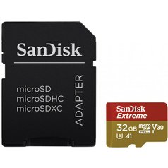 Paměťová karta SanDisk Extreme microSDHC UHS-I (U3) 100R/60W 32GB + adaptér