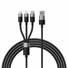 Datový kabel Baseus 3v1 USB/ USB-C/microUSB/Lightning (3,5A) 1.2m Black Datový kabel Baseus 3v1 USB/ USB-C/microUSB/Lightning (3,5A) 1.2m Black