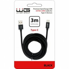 Datový kabel WG USB/USB-C 3m Black
