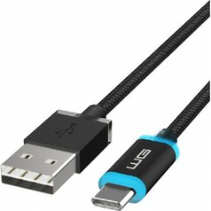 Datový kabel WG LED USB/USB-C (2.1A) Black