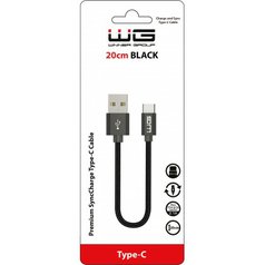 Datový kabel WG USB/USB-C 20cm Black