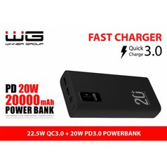 Power Banka WG PD 20W 20.000mAh 22,5W Black