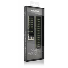 Silikonový řemínek Aligator pro Smart Watch 22mm Black Green
