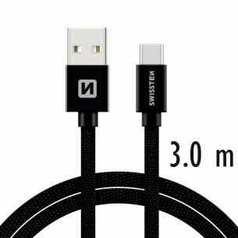 Datový kabel Swissten USB/USB-C (3A) 3m Black
