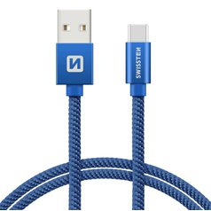 Datový kabel Swissten USB/USB-C (3A) 2m Blue