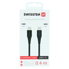 Datový kabel Swissten USB-C/USB-C 0.4m Black