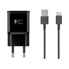 Samsung rychlonabíjecí adaptér EP-TA200, USB 15W + USB/USB-C kabel EP-DR140 Black