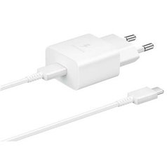 Samsung rychlonabíjecí adaptér EP-T1510, USB-C 15W + USB-C/USB-C kabel EP-DA705, White