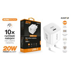 Aligator rychlonabíjecí adaptér,USB-C 20W White