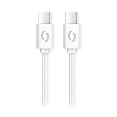 Datový kabel Aligator USB-C/USB-C 65W (3A) 1,5m White