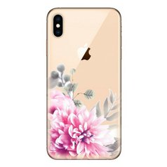 Pouzdro BACK Funny pro Apple iPhone XS Max Transparent Bright Flowers