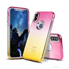 Pouzdro BACK Rainbow pro Apple iPhone X/ iPhone XS Pink Yellow